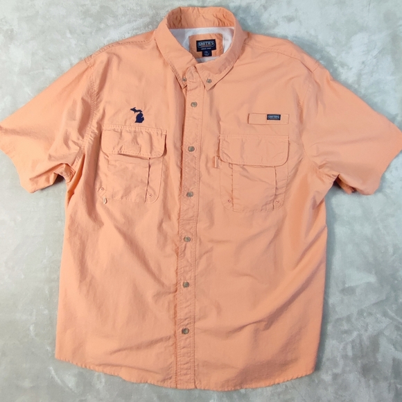 Smith's Workwear Men's Short Sleeve Button Down Fishing Shirt - Picture 11 of 11